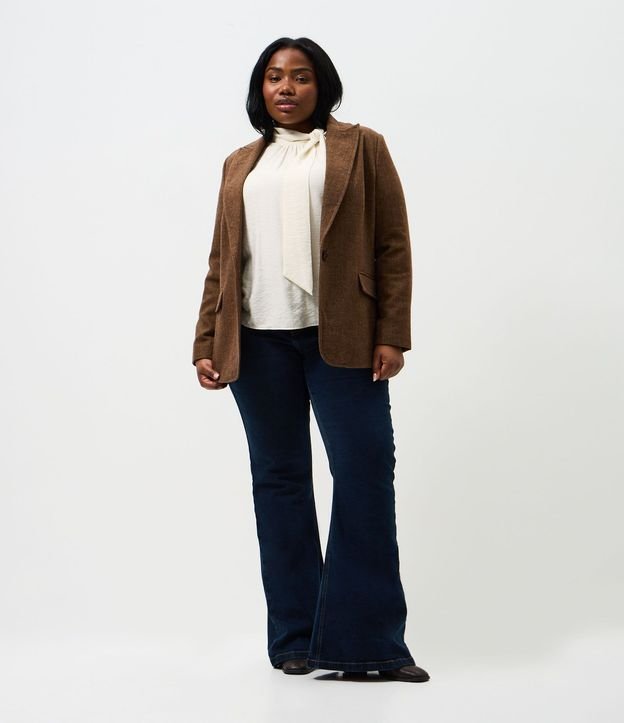 Blazer Polyvelour Espina de Pez Curve & Plus Size 2