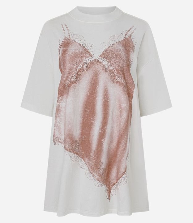 Remera Regular en Algodón con Estampa de Vestido 4