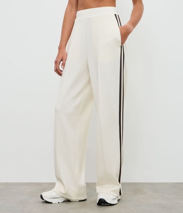 Pantalón Deportivo Oversized College con Rayas Contrastantes y Friso 3