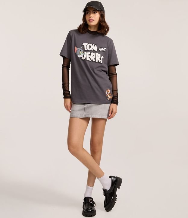 Remera Manga corta en Algodón con Estampado Tom y Jerry 2