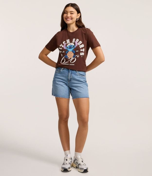 Remera en Algodón con Estampado Stitch Baloncesto 4