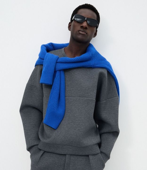 Buzo Masculino en Malla Pesada Scuba Oversized Cuello Redondo 3