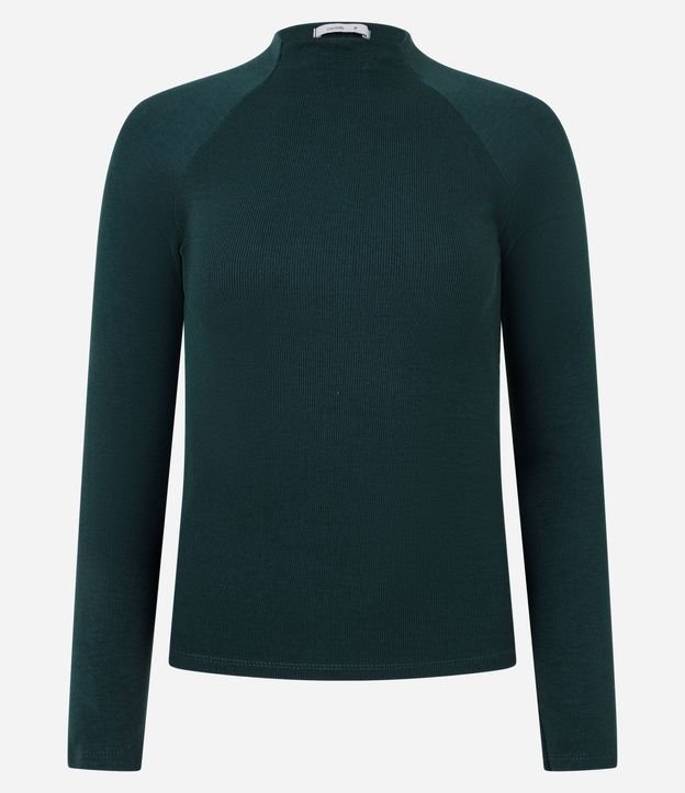 Blusa Básica en Viscosa con Cuello Alto y Sisa Raglán 5