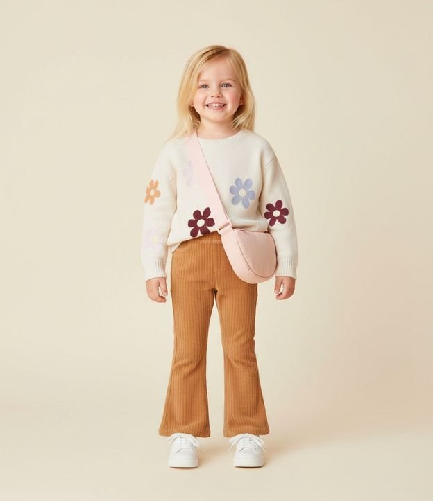 Suéter Infantil en Chenille con Bordado Floral Bold – Talle 1 a 6 años 2