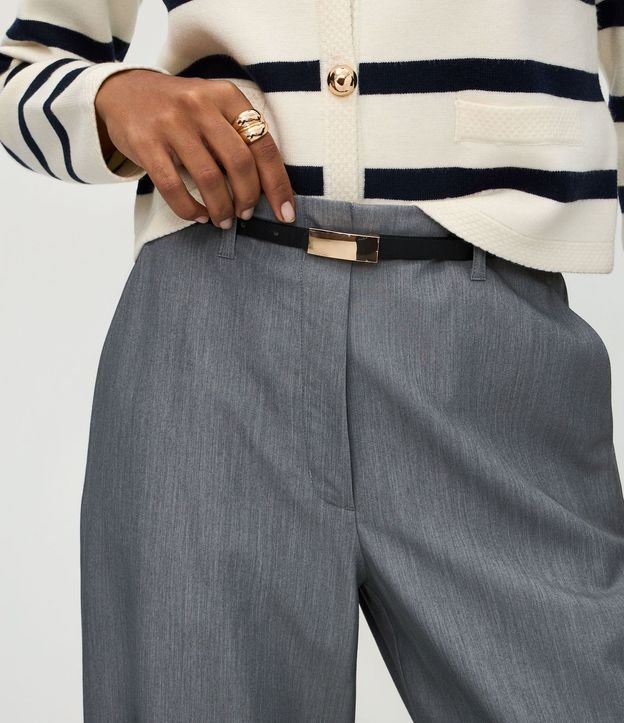 Pantalón Recto Sastrería en Crepé con Cinto Fino 4