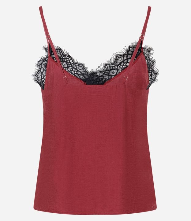 Blusa en Crepé con Breteles Finos y Encaje Cruzada en el Busto 7