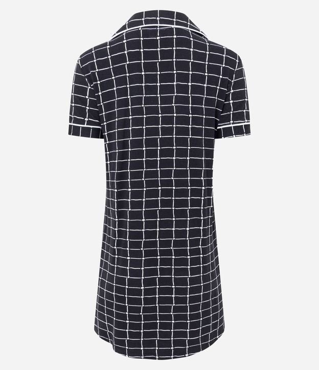 Camisón en Viscosa con Abotonado y Estampa de Cuadros 2