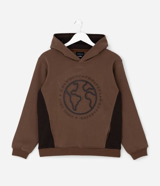 Saco Infantil Algodón con Capucha y Embossed - Talle 5 a 14 años