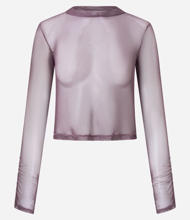 Blusa en Tule con Cuello Alto y Fruncidos 7