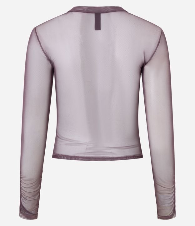 Blusa en Tule con Cuello Alto y Fruncidos 9
