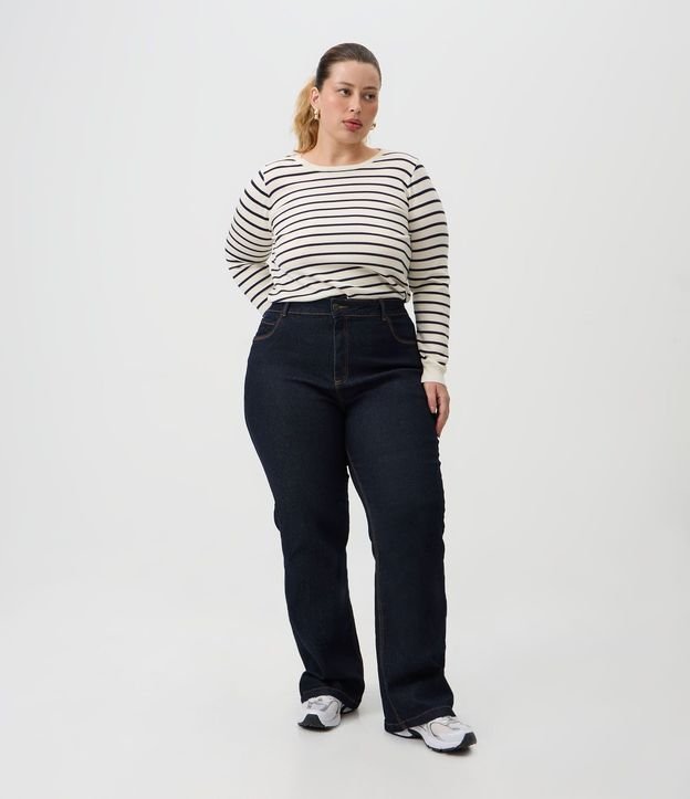 Pantalón Recto en Jeans con Elastano Curve & Plus Size
