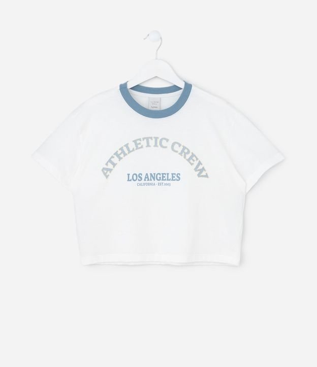 Remera Infantil con Estampado y Cuello Contrastante – Talle 7 a 16 años 2