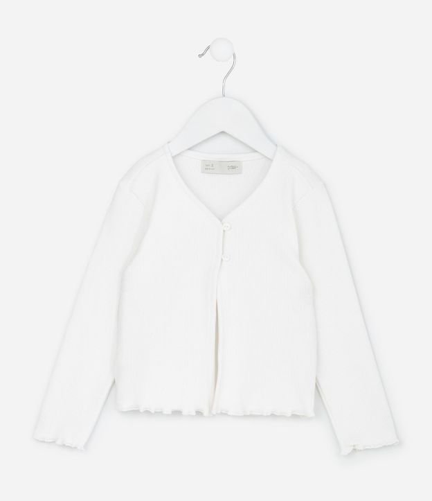 Cardigan Infantil en Rib con Botones Delanteros – Talle 1 a 6 años 2