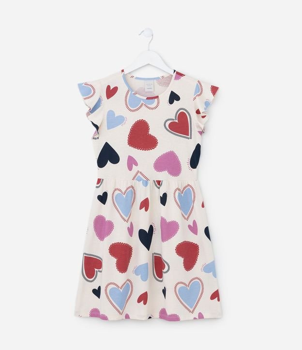 Vestido Infantil con Estampado de Corazones – Talle 5 a 14 años 2