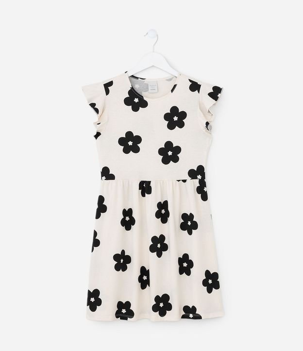 Vestido Infantil con Volado y Estampa Floral – Talle 5 a 14 años 2