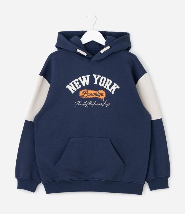 Buzo Relaxed Infantil con Capucha y Lettering Bordado – Talle 5 a 14 años 1