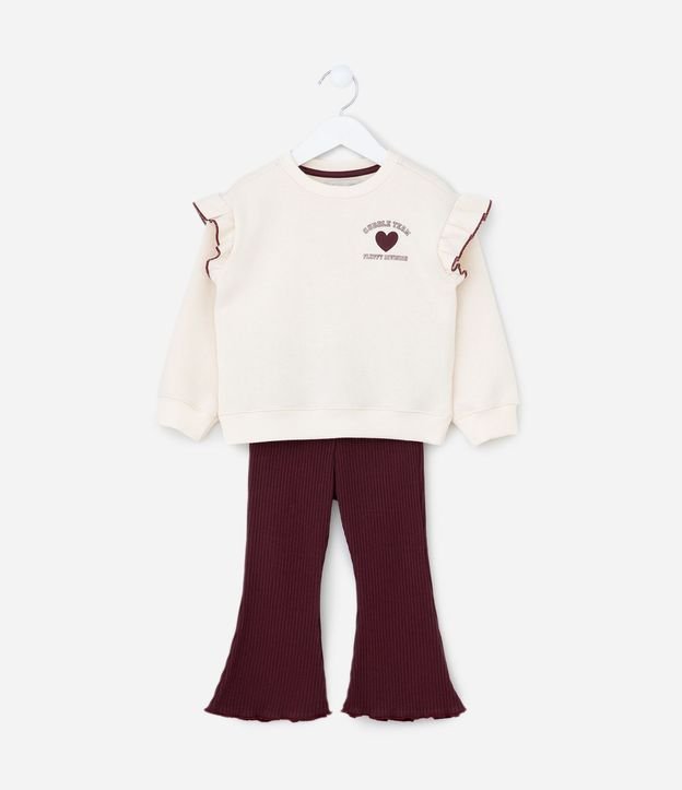 Conjunto Infantil con Volados en el Hombro y Estampa de Conejo – Talle 1 a 5/6 años 2