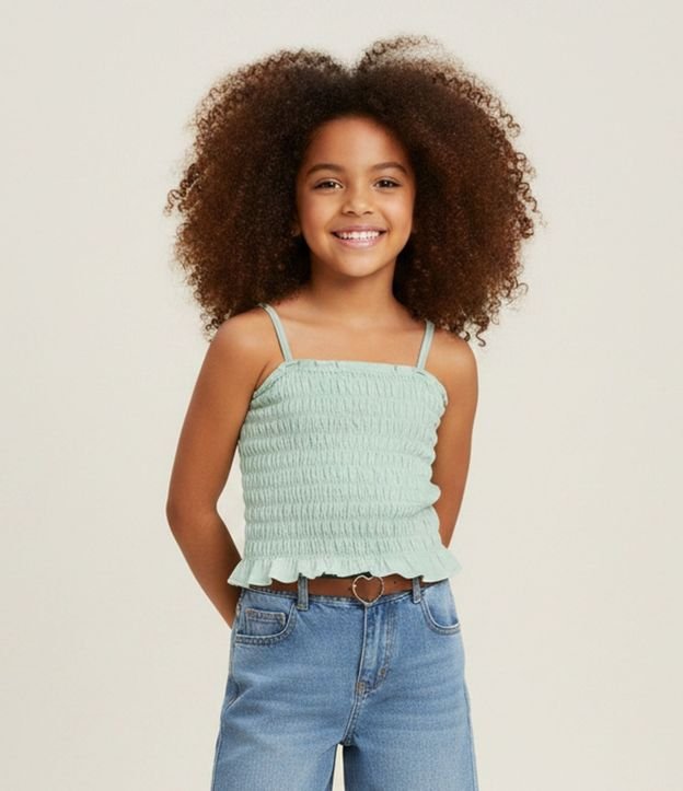 Blusa Infantil con Asas y Detalle de Lástex – Talle 7 a 16 años