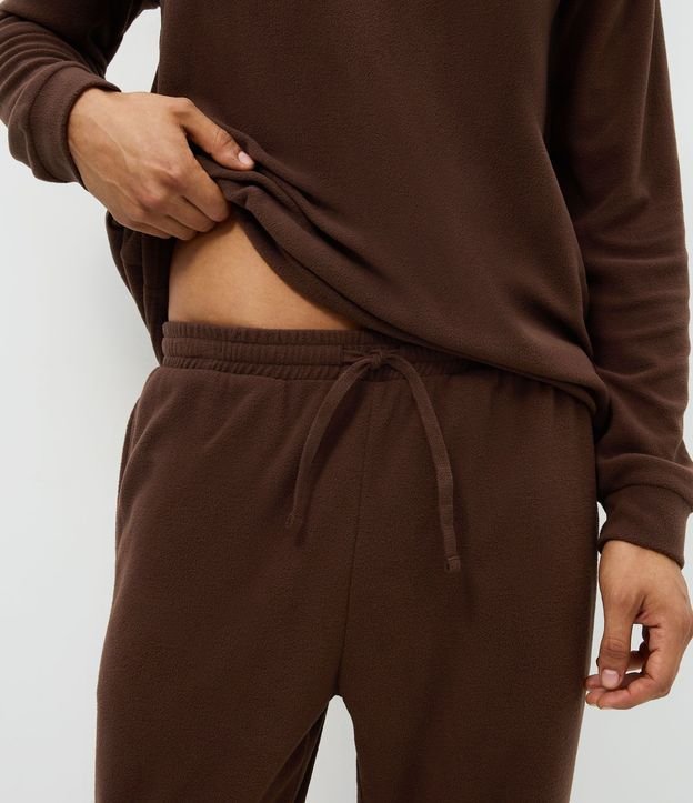 Pijama Largo en Fleece con Textura y Manga Larga 4