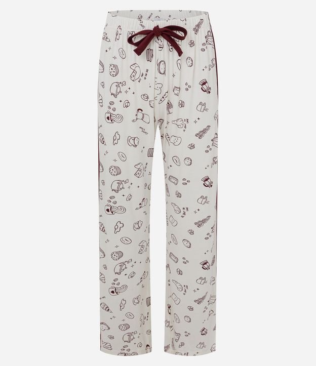 Pijama Americana Larga con Estampa de Mini Íconos 3