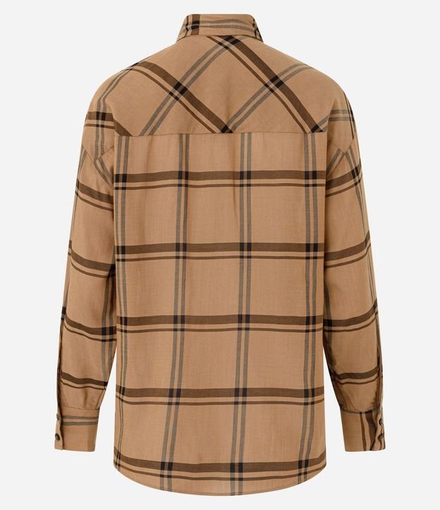 Camisa de Cuadros en Viscosa con Cuello Lazo 6