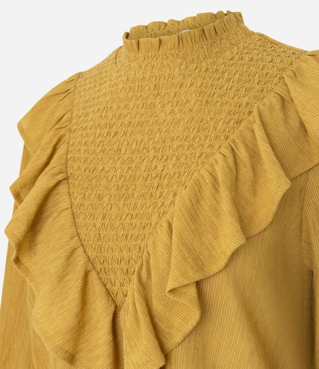 Blusa Femenina Manga Larga Cuello Padre con Volados 6