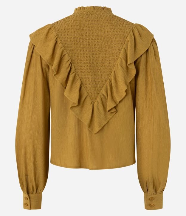 Blusa Femenina Manga Larga Cuello Padre con Volados 7