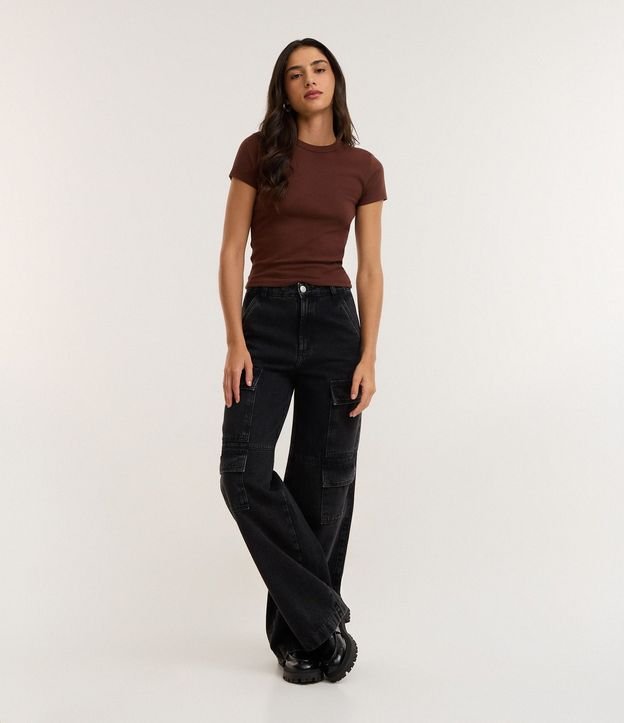 Blusa Alargada Ajustada en Rib 3