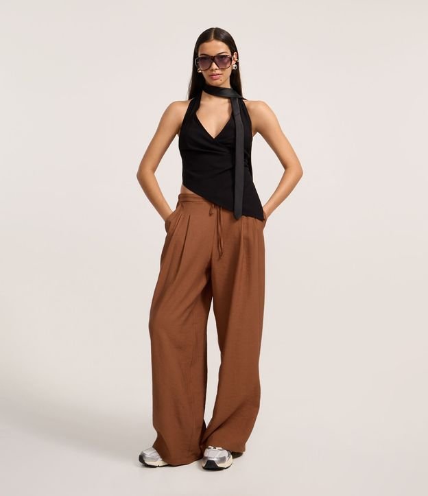Pantalón Wide Leg Sastre con Lazo 2