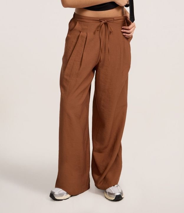 Pantalón Wide Leg Sastre con Lazo 4