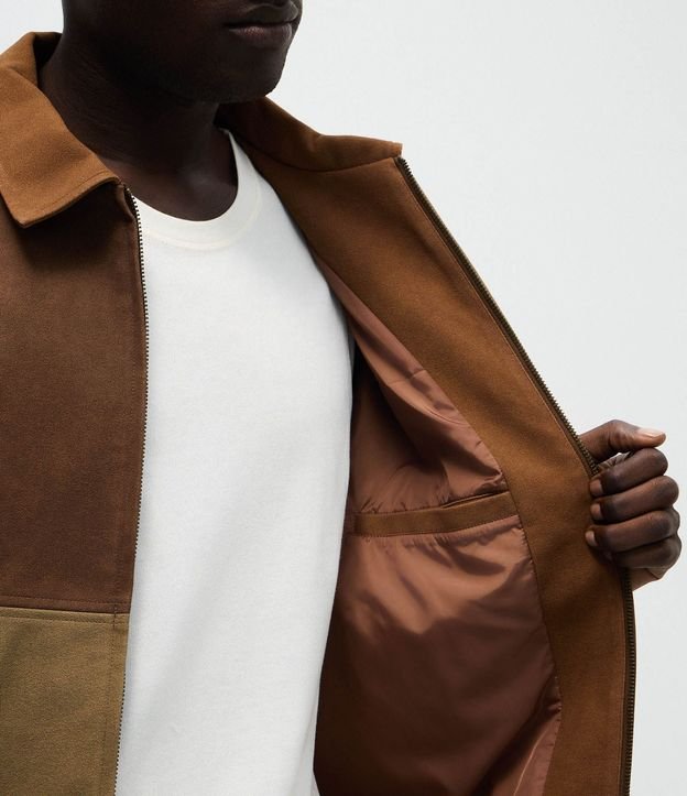 Chaqueta Masculina en Jacquard con Diseño en Bloques 3
