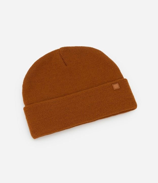 Gorro de Punto con Borde Plegado y Etiqueta Aplicada 4