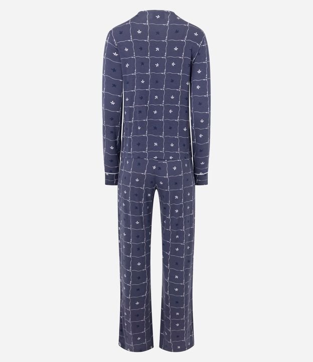 Pijama Largo Americano en Viscolycra con Estampado de Flores 3