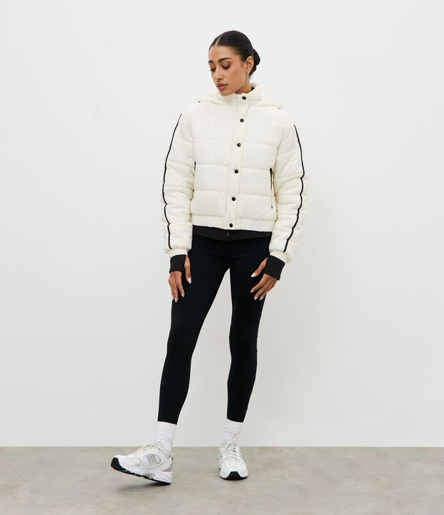 Campera Puffer Deportiva en Poliamida con Bies Contrastante 2