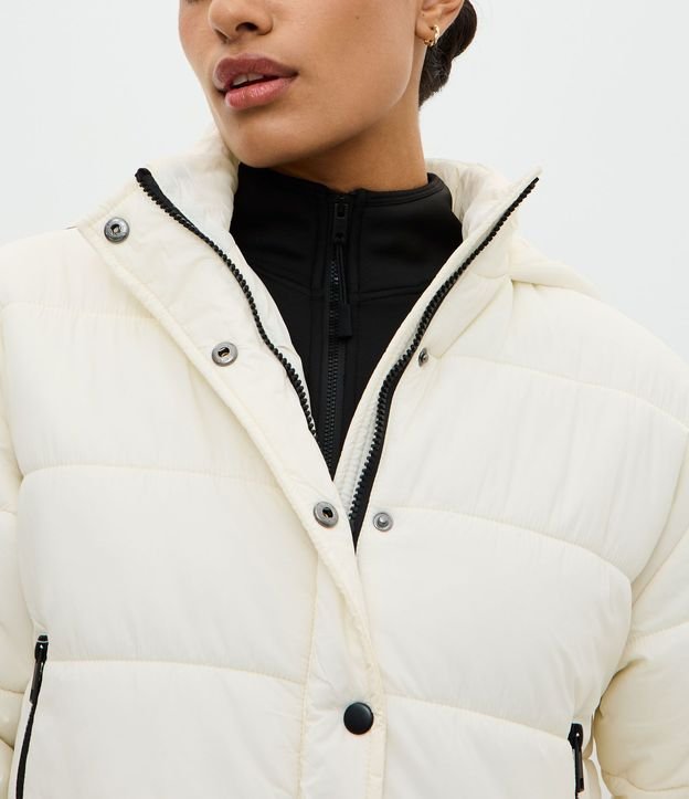 Campera Puffer Deportiva en Poliamida con Bies Contrastante 3