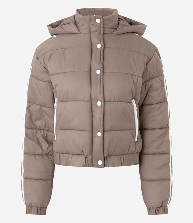 Campera Puffer Deportiva en Poliamida con Bies Contrastante 6