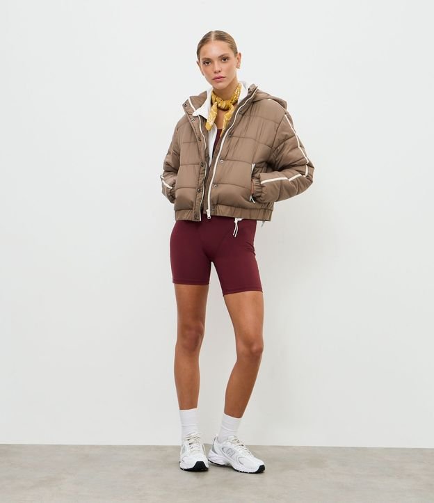 Campera Puffer Deportiva en Poliamida con Bies Contrastante 3