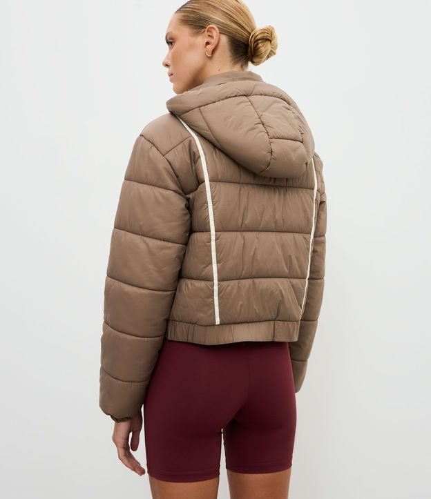 Campera Puffer Deportiva en Poliamida con Bies Contrastante 5