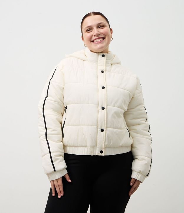 Campera Puffer Deportiva en Poliamida con Bies Contrastante 5