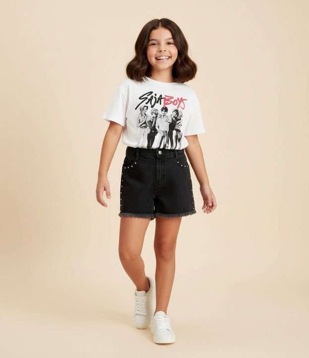 Remera Infantil con Estampa Saja Boys Guerreras do K-Pop – Talle 5 A 16 años