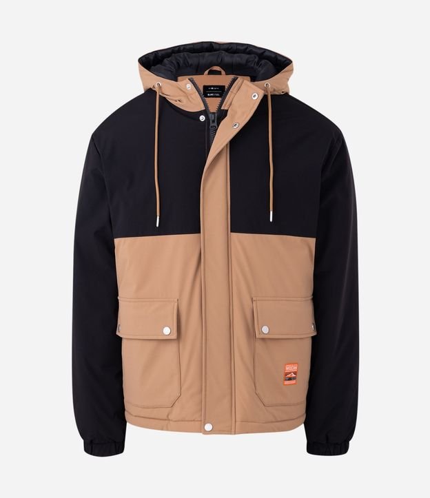 Chaqueta Masculina Parka en Poliéster con Capucha Ajustable 4