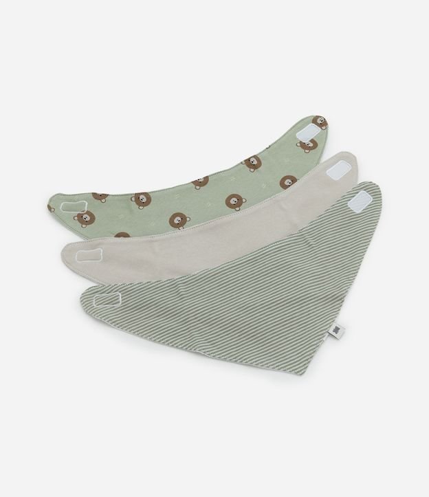 Kit 03 Baberos Infantil en Algodón con Estampado – Talle U