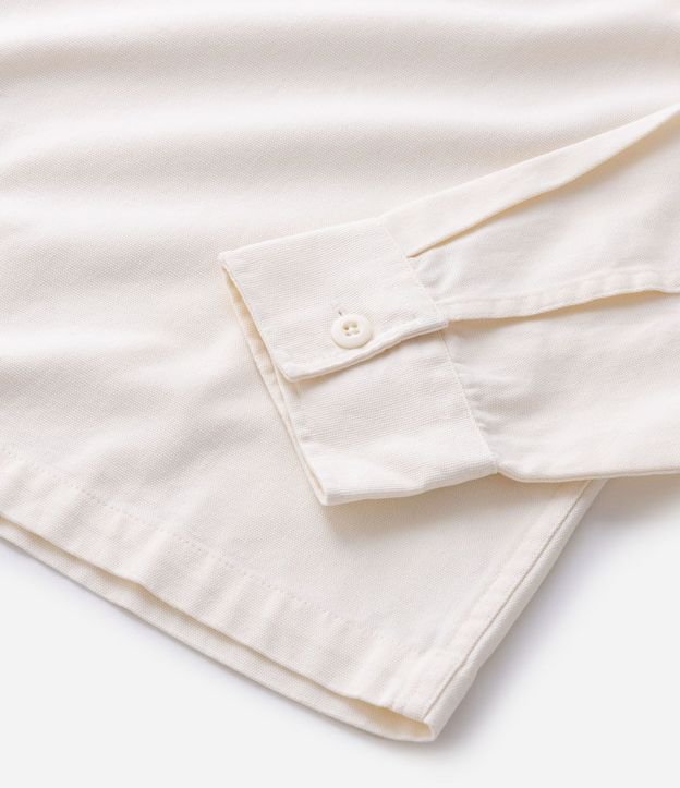Camisa Overshirt Boxy Manga Larga en Sarga con Bordado Workwear Dept 11