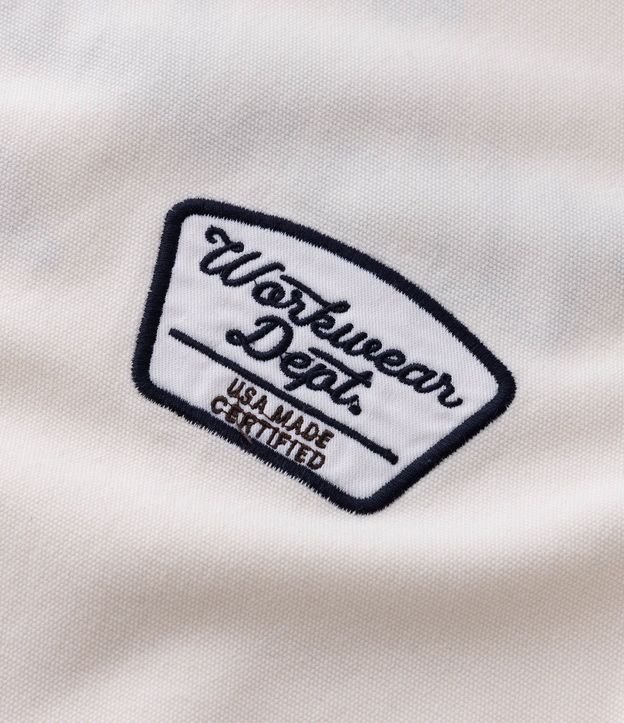 Camisa Overshirt Boxy Manga Larga en Sarga con Bordado Workwear Dept 12