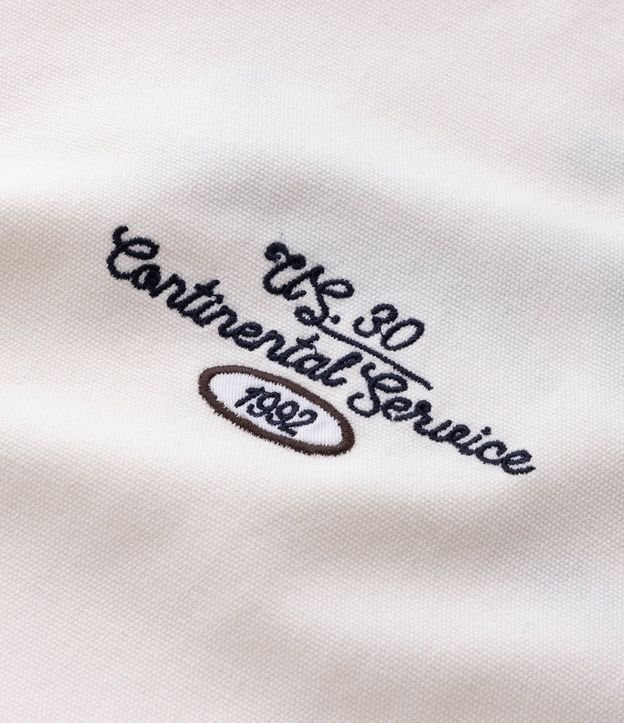 Camisa Overshirt Boxy Manga Larga en Sarga con Bordado Workwear Dept 13