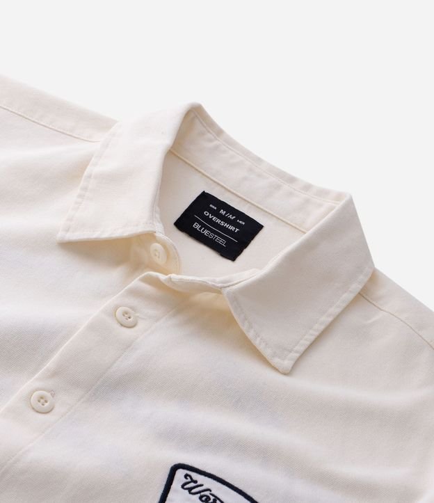 Camisa Overshirt Boxy Manga Larga en Sarga con Bordado Workwear Dept 14