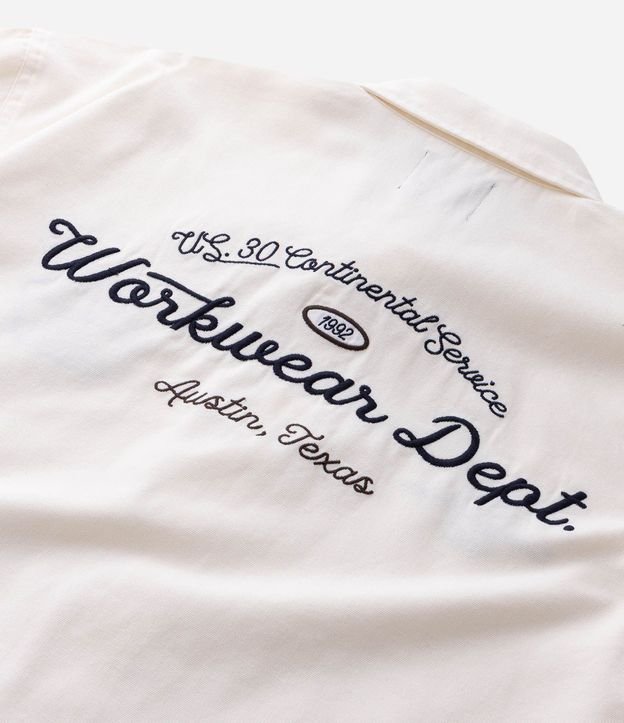 Camisa Overshirt Boxy Manga Larga en Sarga con Bordado Workwear Dept 15
