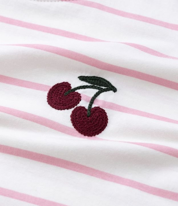 Remera Infantil Rayada con Bordado de Cereza – Talle 5 a 14 años 5