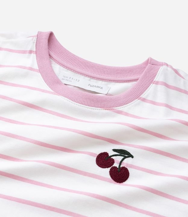 Remera Infantil Rayada con Bordado de Cereza – Talle 5 a 14 años 6