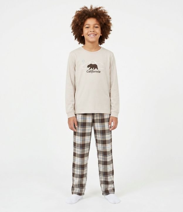 Pijama Infantil Largo con Estampa de Oso de California – Talle 7 a 16 años